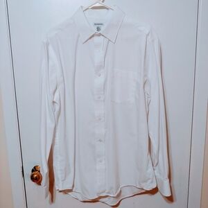 GEORGE Mens All White Large Long Sleeves Shirt